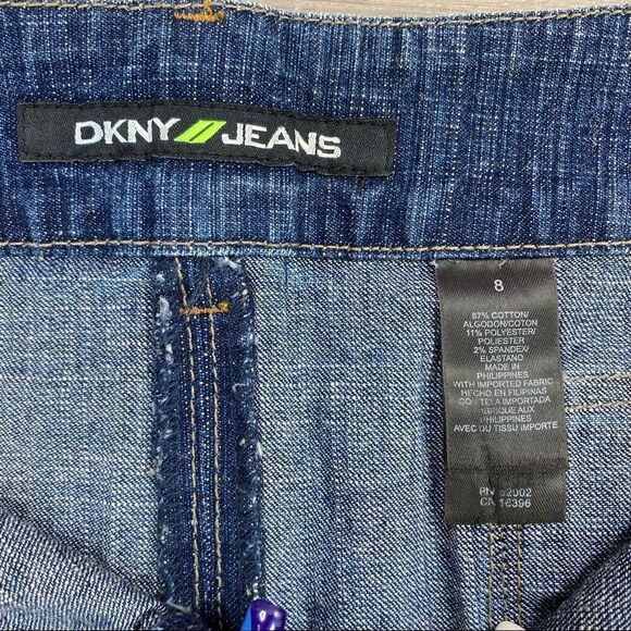 DKNY Jeans Pleated Stretch Denim Mini Skirt 8 Blue NWT - Picture 8 of 9